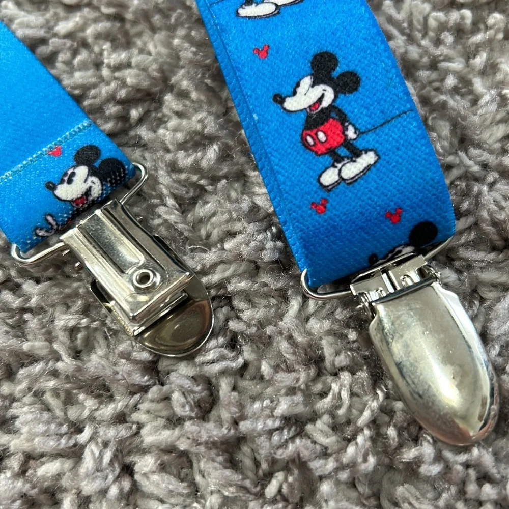 Disney Mickey Mouse‎ suspenders little boy blue stretch